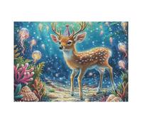Cerf de la forêt 300 Pieces Casse tête Expert Confirmé en Carton Épais Rigide Animal Animal de Compagnie Faune Sauvage Très Difficile Niveau Expert Motif Complexe Cadeau Anniversaire Premium 300 PCS