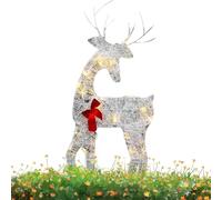 Cerf de Noël éclairé - Décoration festive imperméable - Cerf lumineux pour l'extérieur - Pour la famille, les amis, la maison, les fêtes de jardin, les vacances, l'extérieur sur la pelouse