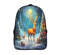 cerf de noël sacs à dos étudiants grande capacité cartable scolaire 2 compartiment pour adolescent hiver fantastique sacs dos imprimé 3d-16,garçons et filles pour les voyages les affaires