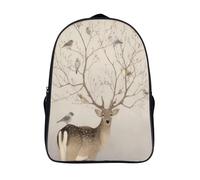 cerf d'hiver imperméable sac à dos 2 compartiment unique cartable scolaire pour élève d'école animal sacs à dos imprimé en 3d-16,les enfants pour l'école les voyages les affaires