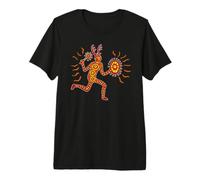 Cerf en Cours d'exécution Shaman Paleo Tribal Art T-Shirt Haut de Gamme