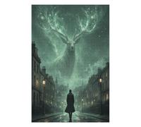 Cerf Esprit Lumineux Puzzle 1000 Pièces en Bois, Défi Familial