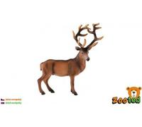 Cerf européen zoqué en plastique 15cm dans un sac