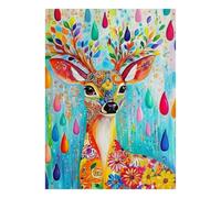 Cerf Fleur Goutte 1000 Pièces Mini Puzzle pour Adultes Décoration | 52x38cm Carton Débutants Relaxation Mentale Puzzle Difficile Cadeau Anniversaire Salon
