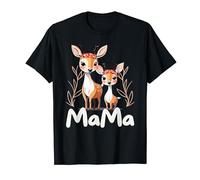 Cerf floral maman et bébé maman animal fête des mères amoureux des cerfs T-Shirt