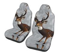 Cerf gris prune Dua Sarung JOK Mobil,& Sarung JOK Mobil Depan, Cocok pour Sebagian Besar Mobil, SUV, Truk, Van, Dll.