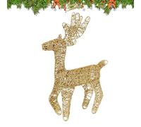 Cerf lumineux de Noël | Décoration festive à paillettes | Renne de Noël scintillant pré-éclairé, pour extérieur, cour, pelouse, jardin, porche