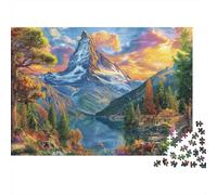 Cerf-Matterhorn_ Suisse Puzzle 1000 Pièces pour Adults Et Enfants, Jeu De Défi Intellectuel Puzzles52x38cm/1000pcs