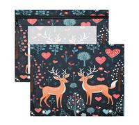 Cerf Mignon Art De La Bande DessinéE Trousses à Crayons Transparentes pour Chevet,Compatibles avec les Classeurs à 3 Anneaux(2 Pack)