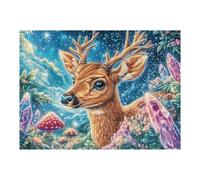 Cerf Mignon forêt 500 Pieces Casse tête Personne Âgée en Carton Rigide sans Déformation Animal Animal de Compagnie Faune Sauvage Facile Débutant Thérapie Occupationnelle Anti Stress Petit Prix 500 PC