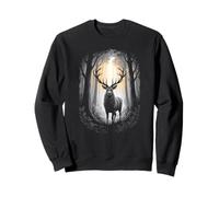Cerf Mystique Buck dans Les Bois ensoleillés Nature Woodland Stag Sweatshirt