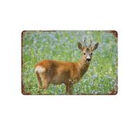 Cerf,Panneau en métal - Plaque murale pour maison, bar, café, salle de jeux, garage-30 x 40 cm (12 x 16 inch) J37