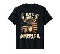 Cerf Patriotique - Buck Yeah America Freedom Flag T-Shirt