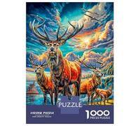 Cerf Puzzle 1000 Pièces Difficile pour Adults Adolescents Et Enfants Puzzles, Jeu De Défi Intellectuel 52x38cm/1000pcs