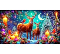 cerf Puzzle 1000 pièces Educa Jouet en Bois Cadeau Unique De l'art Décoration Jeu éducatif Challenge Toy pour Adultes & Enfants des 14 Ans cerf75x50cm/1000pcs
