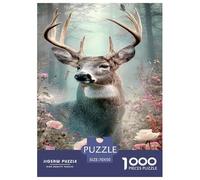 Cerf Puzzle 1000 Pièces Jouet De Défi Adultes Et Personnes Âgées De Plus De 12 Ans Serein Jeu De Puzzle Jeu ÉduChatif Familial Cadeau De Décoration Intérieure 70x50cm/1000pcs