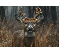 Cerf Puzzle 5000 Pieces Adultes Forêt Puzzles Classiques Panorama Bois Difficile Impossible Geant Jigsaw Jeu éducatif Défi Jouet pour Enfants et Adulte dès 14 Ans Cadeau Homme Femme Boxed P-957