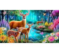 cerf Puzzles 1000 Pieces Cadeau Unique Jeu éducatif Challenge Toy de qualité supérieure Peinture Art pour Adultes et Enfants à partir de 14 Ans cerf75x50cm/1000pcs