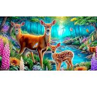 cerf Puzzles 1000 pièces Cadeau Unique Jeu éducatif Challenge Toy de qualité supérieure Peinture Art pour Adultes et Enfants cerf75x50cm/1000pcs