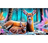 cerf Puzzles 1000 pièces Cadeau Unique Jeu éducatif défi Jouet de qualité supérieure Peinture Art pour Adultes et Enfants cerf38x52cm/1000pcs