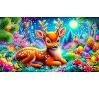 cerf Puzzles 1000 Pieces Cadeau Unique Jeu éducatif défi Jouet de qualité supérieure Peinture Art pour Adultes et Enfants cerf75x50cm/1000pcs