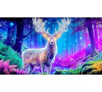cerf Puzzles 1000 Pieces Cadeau Unique Jeu éducatif défi Jouet de qualité supérieure Peinture Art pour Adultes et Enfants à partir de 14 Ans cerf38x26cm/1000pcs
