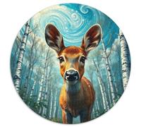 Cerf Rouge Puzzle De 1000 Pièces pour animauxs Das Tier Filles Unique Décompression Progressive Réduction du Stress Cadeau Décoration Murale 1000pcs (67.5x67.5cm)
