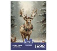 Cerf Sauvage Mignon Puzzle 1000 Pièces Educa Jouet en Bois Cadeau Unique Décoration Intérieure Jeu Éducatif Challenge Toy pour Adultes Et Enfants À Partir De 12 Ans 38x26cm/1000pcs