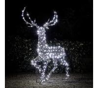 Cerf Solaire de Noël à LED Bicolore Studley en Rotin 2 m
