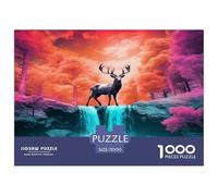 cerf Solitaire Puzzle Amusant Divertissement Créatif Pièces Parfaitement Assorties 1000 Pièces Animauxs Casse-tête Qualité Premium pour Adultes 70x50cm/1000pcs