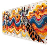 Cerf Tapis de Souris XXL 600 x 300 mm, Couleur Tapis Souris Gamer avec Base Anti-Dérapage, Bords Cousus Design, Imperméable Mouse Pad pour Gaming Accessoire Bureau, Decoration Maison, Cadeau 5c-8O