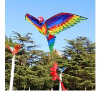 Cerf-volant 3D - OMABETA - Perroquet - Facile à piloter - Pour enfants - 140x78 cm