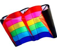 Cerf-volant arc-en-ciel, matériau polyester durable, set complet avec poignée et corde, adapté aux groupes d'âge à partir de 14 ans