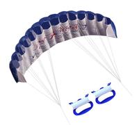Cerf-Volant Cascadeur, cerf-Volant parafoil Double Ligne de 55 Pouces avec poignée Volante et Cordon de 4, 6 Pieds, énorme Parachute pour Le Parachutisme