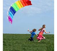 Cerf-Volant de Puissance Arc-en-Ciel, Double Ligne pour Cascadeur et Sport en Extérieur, 1.4m