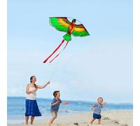 Cerf-Volant En Forme D'aigle Plat De 1.1m Avec Ligne De 30 Mètres, Jouet Volant En Tissu Pour Enfants, Jardin D'extérieur