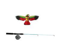 Cerf-Volant En Forme D'aigle Vif, Oiseau D'extérieur, Facile À Voler, Avec Canne À Pêche (Couleur Aléatoire)