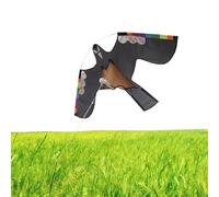 Cerf Volant Faucon Anti Oiseaux 120x66 cm réfléchissant - effaroucheur Oiseaux Jardin Ferme | Volant Nylon résistant Tige Acier | Protection Cultures Potager verger extérieur | Dissuasion
