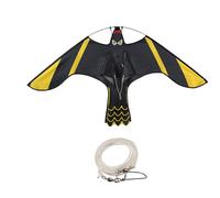 Cerf-volant faucon réaliste (1,4 m) - Épouvantail télescopique pour jardin ferme, résistant au vent (répulsif d'oiseaux, répulsif pigeons, multifonctionnel (noir 1,4 m)