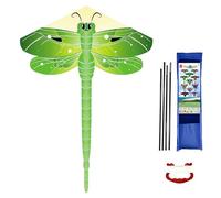 Cerf-Volant Libellule pour Enfants et Adultes, 63x43inch Cerf Volant monofil Kit Beach Kite avec Une Queue Longue de 110 cm Cadeau de Jouets pour Débutants, Vert