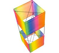 HQ Cerf-volant Ecoline Classic pour enfants - Pour monter - Pour faire monter - Peu de vent à partir de 5 ans - 75 x 120 cm + 1,5 m - Queue de dragon 17 kp - Cordon en polyester de 25 m sur poignée