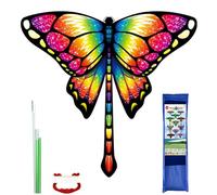 Cerf-Volant Papillon 41x47 Po pour Enfants et Adultes - Kit Monofil Beach Kite avec Longue Queue - Cadeau de Jouets pour Débutants