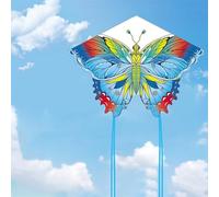 Cerf-Volant Papillon coloré, Facile à Voler Grand cerf-Volant extérieur pour Enfants et Adultes, Jouets de Plage et de Parc avec Nylon Durable, activités Amusantes en Famille