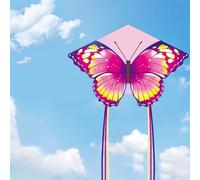 Cerf-Volant Papillon coloré, Facile à Voler Grand cerf-Volant extérieur pour Enfants et Adultes, Jouets de Plage et de Parc avec Nylon Durable, activités Amusantes en Famille