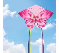 Cerf-Volant Papillon coloré, Facile à Voler Grand cerf-Volant extérieur pour Enfants et Adultes, Jouets de Plage et de Parc avec Nylon Durable, activités Amusantes en Famille