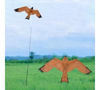 Cerf-volant pliant avec perche télescopique, pour oiseaux pour l'extérieur, pour oiseaux réflecteur, appareil anti-oiseaux pour jardin ferme
