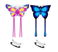 Cerf-Volant pour Enfants et Adultes, 2pcs Cerfs-Volants Papillons, Jouet d'extérieur avec Ligne de vol de 100m pour Plage et l'été
