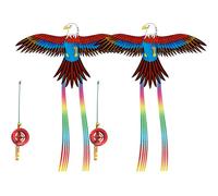 Cerf-volant pour tout-petits 2 pièces - Canne à pêche dynamique en forme d'aigle pour enfants, cerf-volant pour s'amuser en famille dans le jardin et dans le parc, envergure de 50 cm, tige en fibre d
