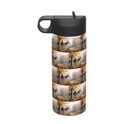 Cerf Wildlife Art Printing Camping Randonnée Hydratation Cantines Anti-fuite Isolation sous vide Acier inoxydable 532 ml