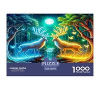 Cerf1000 Pièces Puzzle À Thèmefaune Sauvage pour Adultes Jeu D'Intelligence Difficile EtStimulant Paysagedes QuatreSaisons 70x50cm/1000pcs